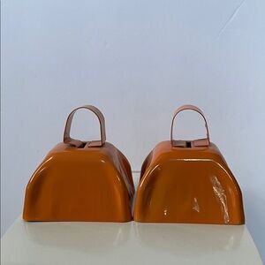 Orange Cowbells 2 Metal Cowbells More Cowbells NWT